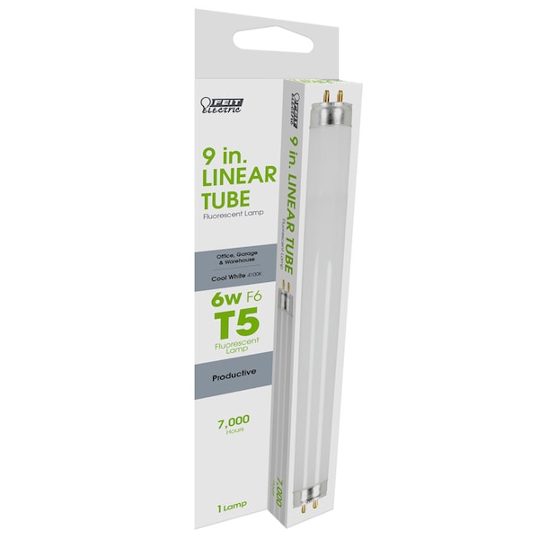 Feit Electric Feit Legacy Bulbs 6 W T5 0.63 in. D X 9 in. L Fluorescent Bulb Cool White Linear 4100 K 1 pk F6T5/CW/RP - main